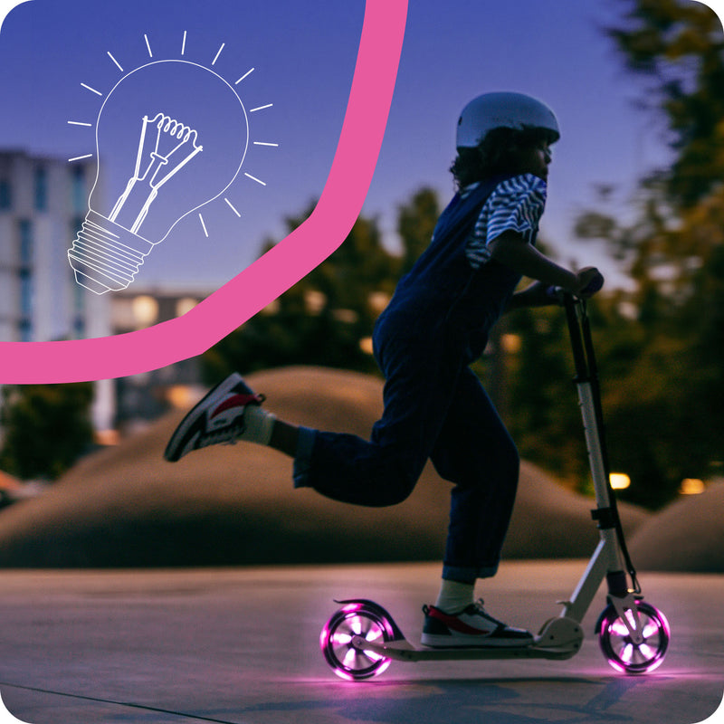 Dual battery-free LED wheels.