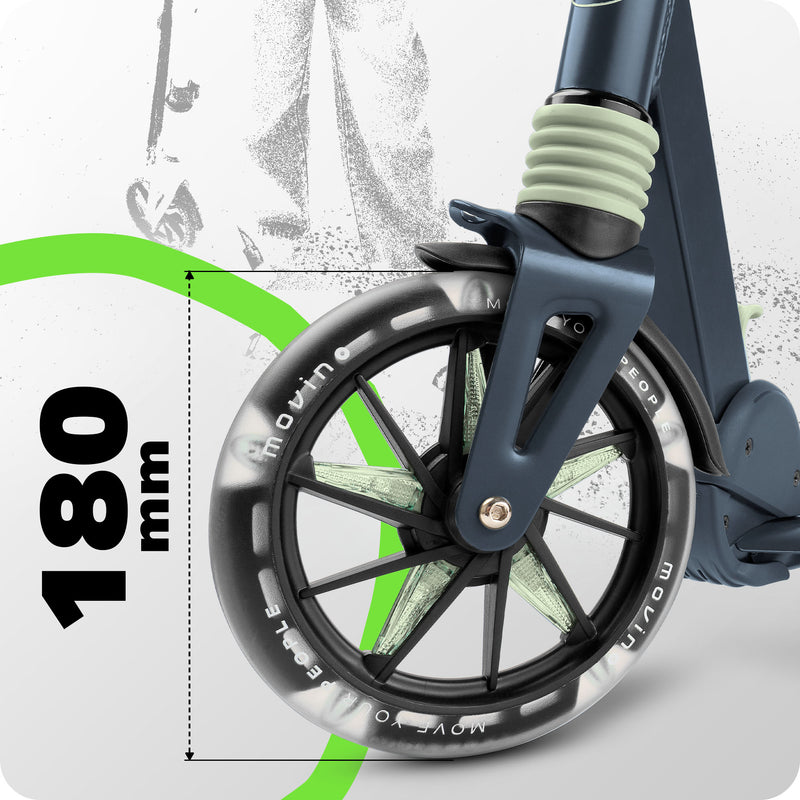 180 mm wheels tailored for kids.