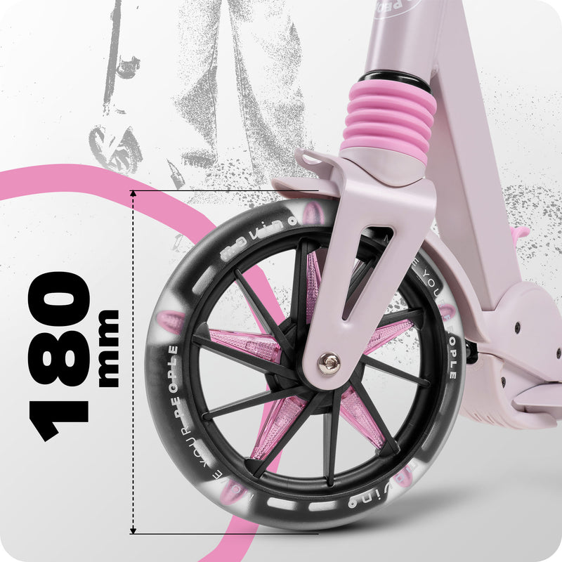 180 mm wheels tailored for kids.