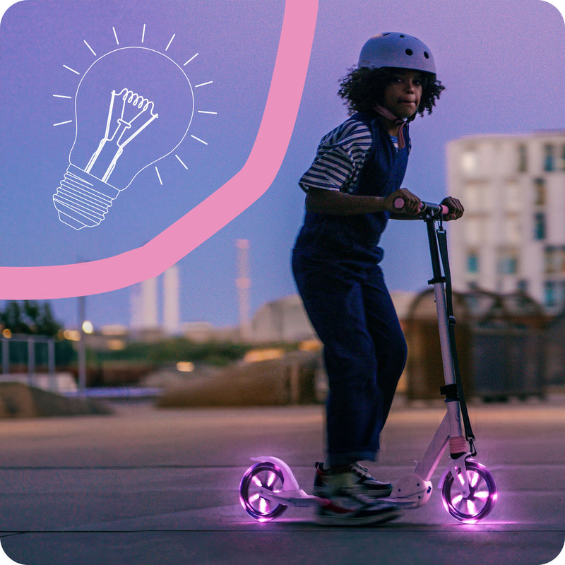 Dual battery-free LED wheels.